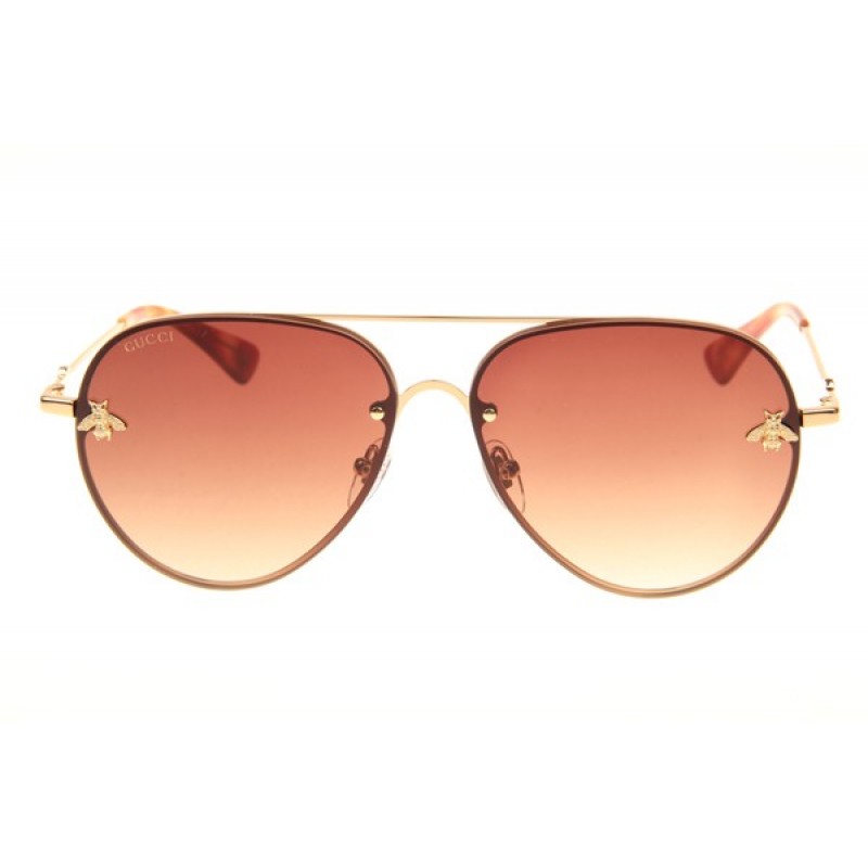 Gucci GG2201 Sunglasses In Gold Gradient Brown