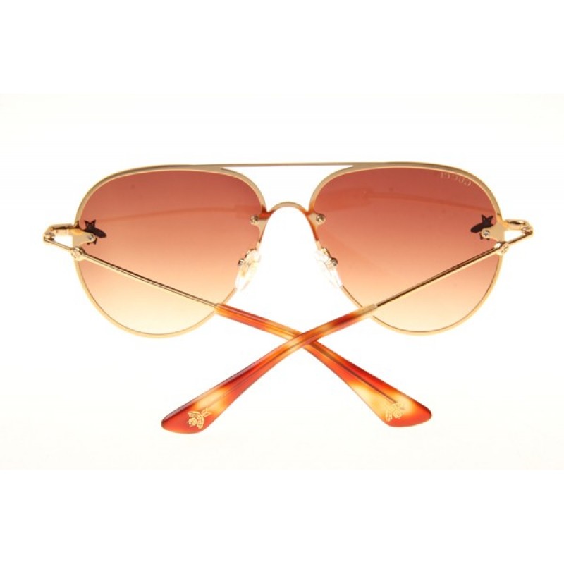 Gucci GG2201 Sunglasses In Gold Gradient Brown