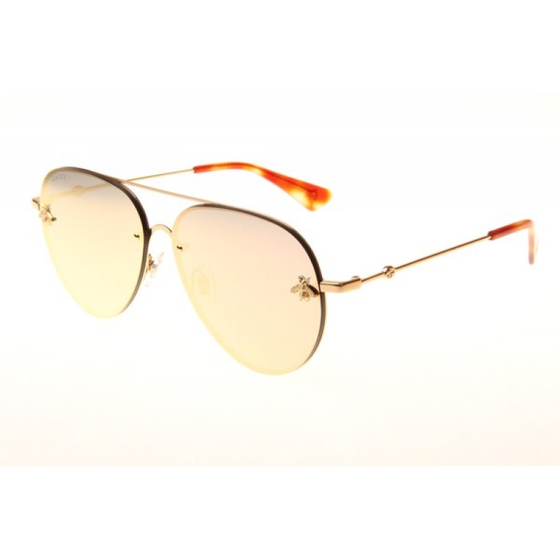 Gucci GG2201 Sunglasses In Gold Orange Flash
