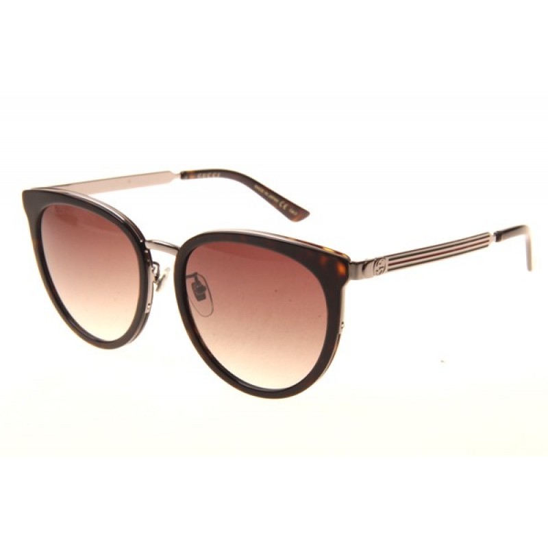 Gucci GG0077SK Sunglasses In Tortoise Gradient Brown