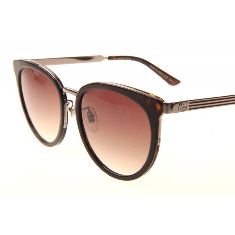 Gucci GG0077SK Sunglasses In Tortoise Gradient Brown