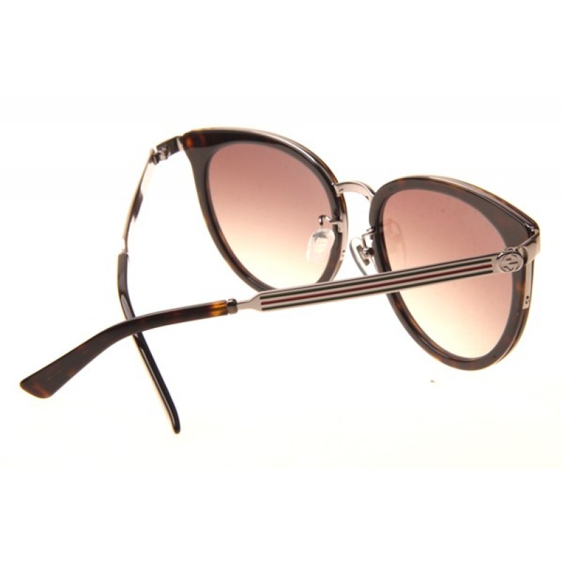 Gucci GG0077SK Sunglasses In Tortoise Gradient Brown