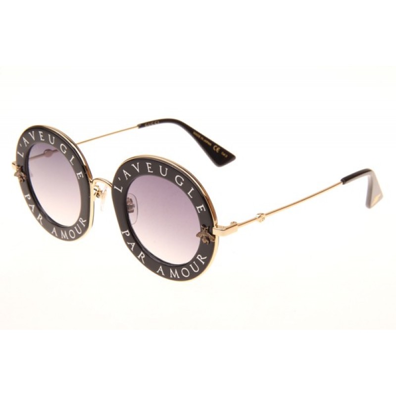 Gucci GG0113S Sunglasses In Black Gradient Grey