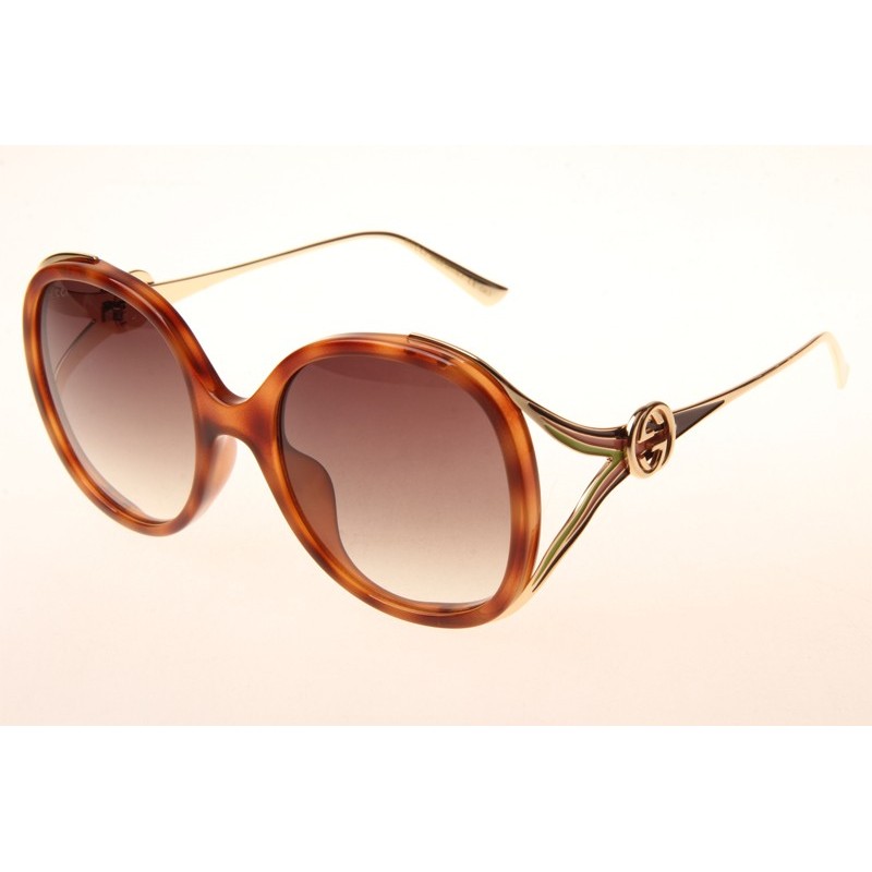 Gucci GG0226S Sunglasses In Tortoise Gradient Brown
