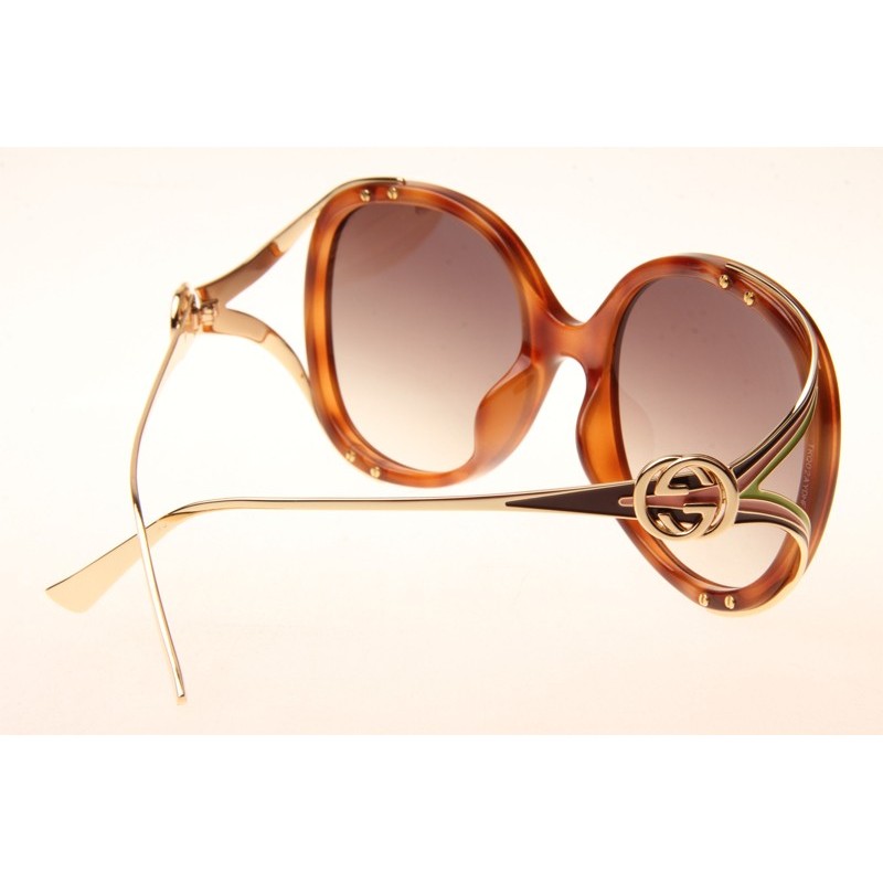 Gucci GG0226S Sunglasses In Tortoise Gradient Brown