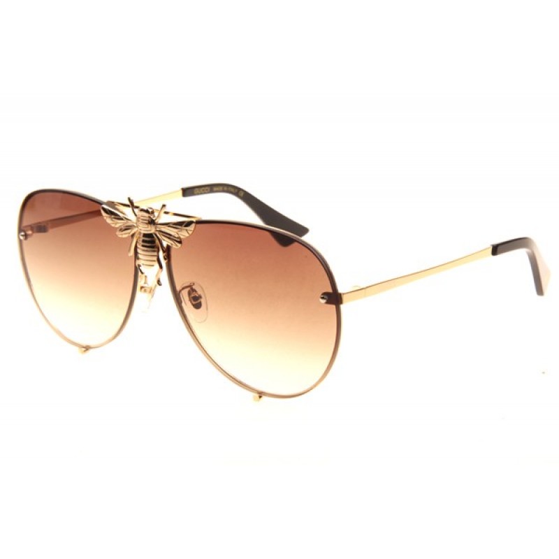 Gucci GG2238 Sunglasses In Gold Gradient Brown