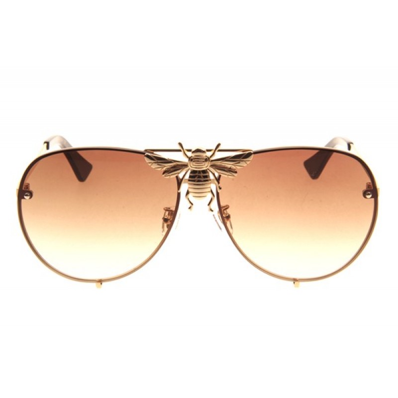 Gucci GG2238 Sunglasses In Gold Gradient Brown