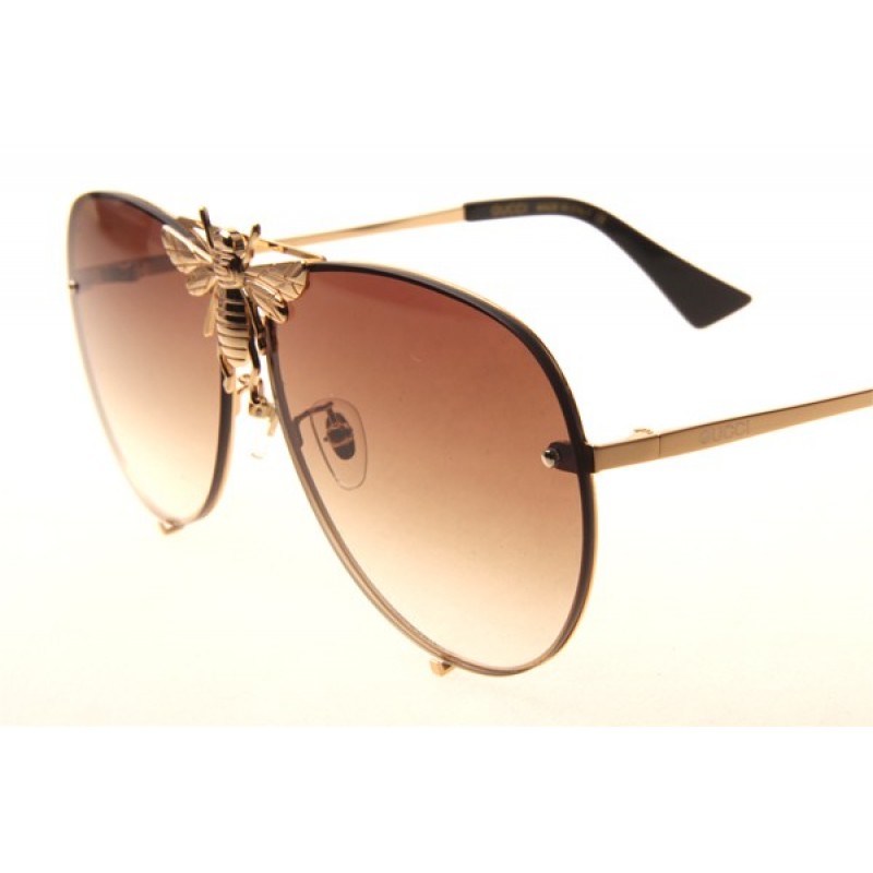 Gucci GG2238 Sunglasses In Gold Gradient Brown