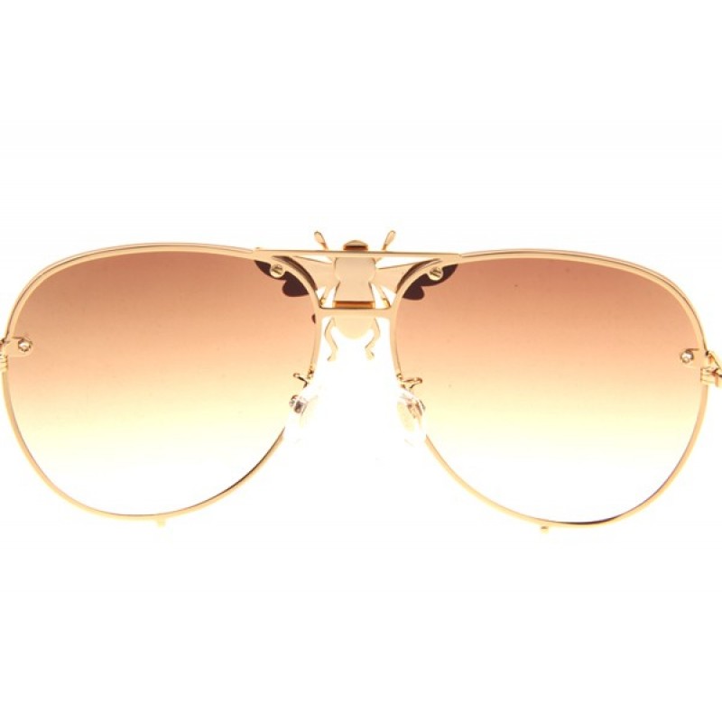 Gucci GG2238 Sunglasses In Gold Gradient Brown