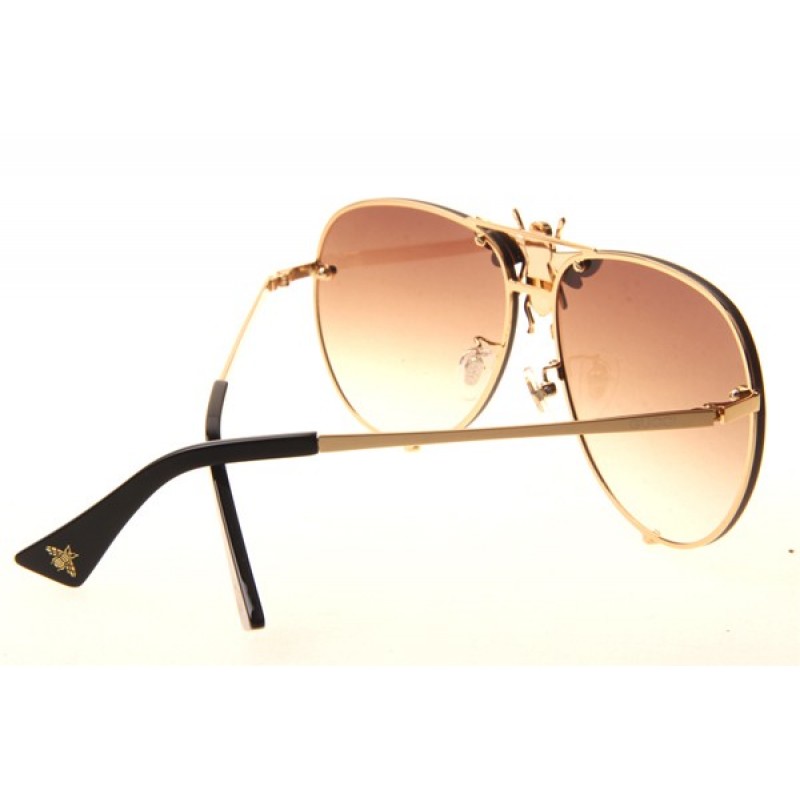 Gucci GG2238 Sunglasses In Gold Gradient Brown