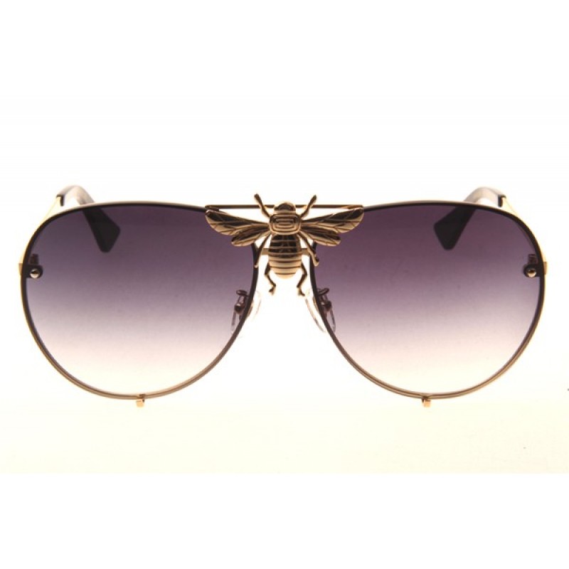 Gucci GG2238 Sunglasses In Gold Gradient Grey