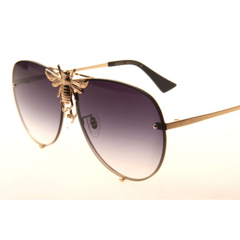 Gucci GG2238 Sunglasses In Gold Gradient Grey