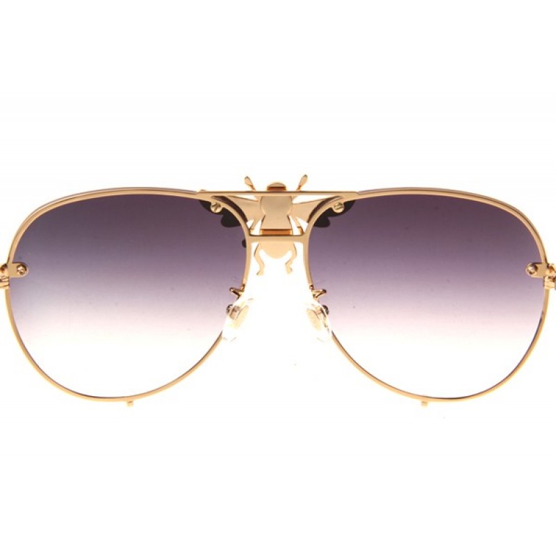 Gucci GG2238 Sunglasses In Gold Gradient Grey