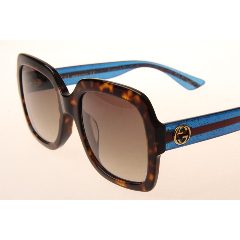 Gucci GG0036S Sunglasses In Tortoise Gradient Brown