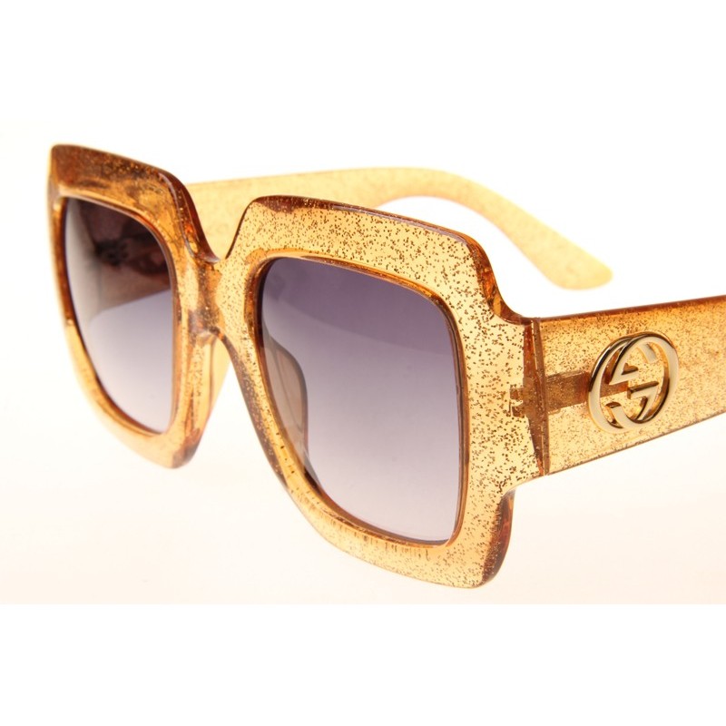 Gucci GG0053S Sunglasses In Yellow Gradient Grey