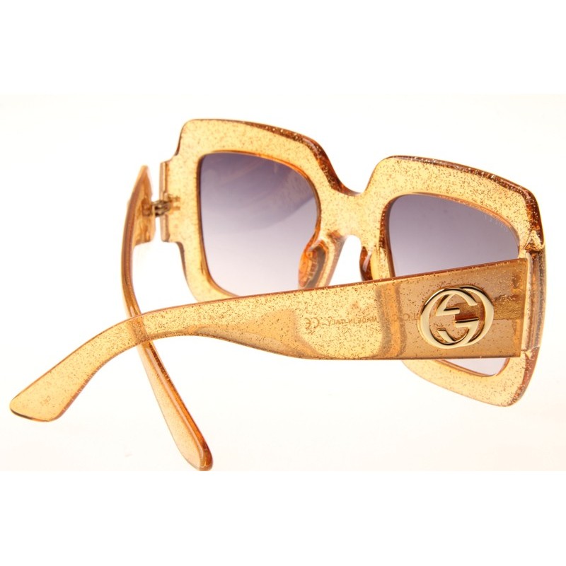 Gucci GG0053S Sunglasses In Yellow Gradient Grey