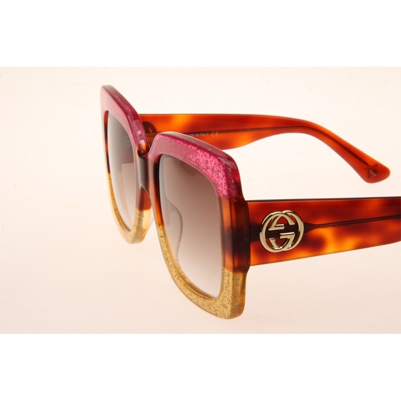 Gucci GG0083S Sunglasses In Pink Brown