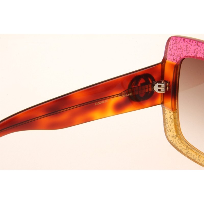 Gucci GG0083S Sunglasses In Pink Brown