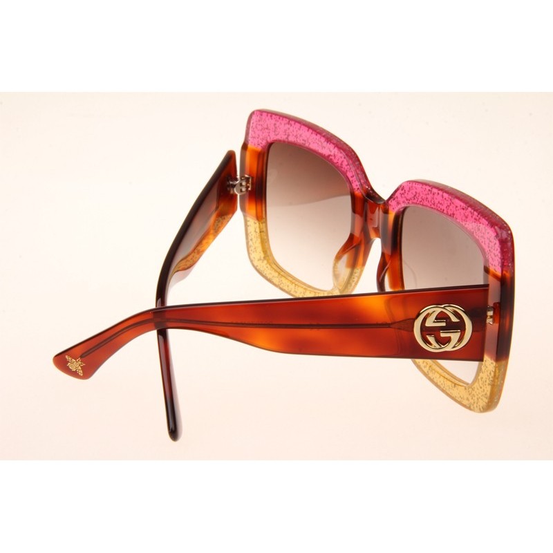 Gucci GG0083S Sunglasses In Pink Brown