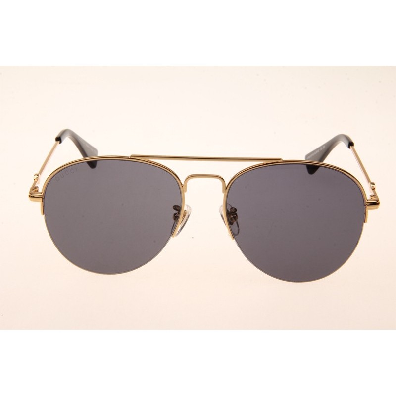 Gucci GG0107S Sunglasses In Gold Grey Lens