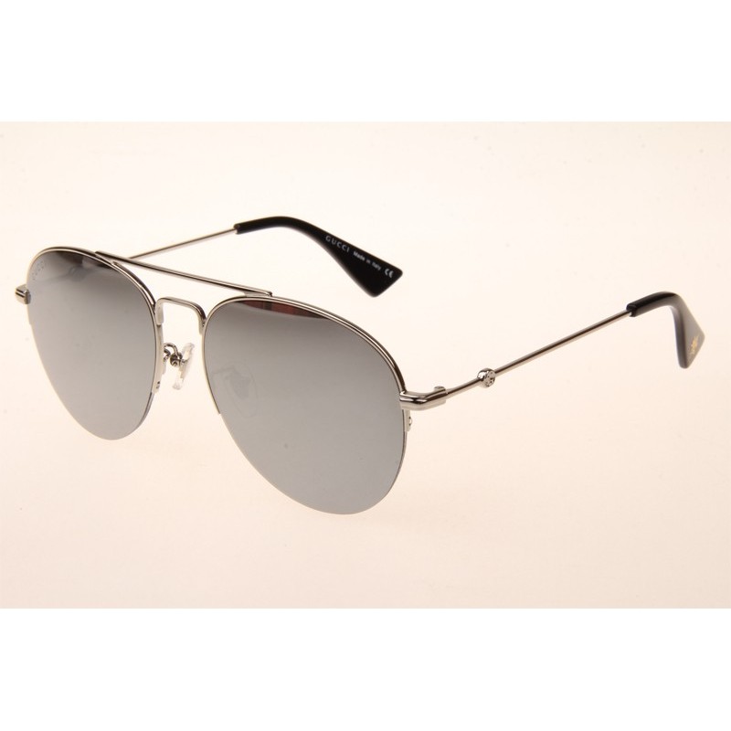 Gucci GG0107S Sunglasses In Silver Miorr Lens