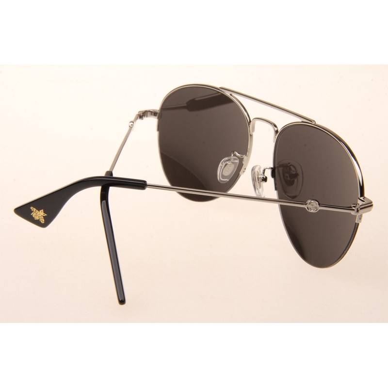 Gucci GG0107S Sunglasses In Silver Miorr Lens