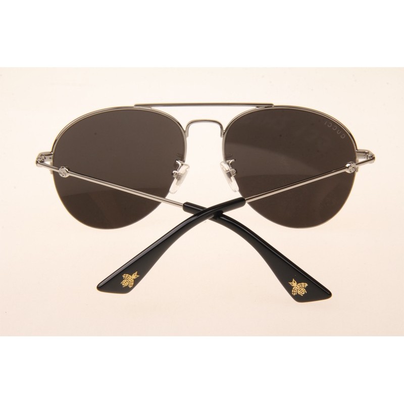 Gucci GG0107S Sunglasses In Silver Miorr Lens