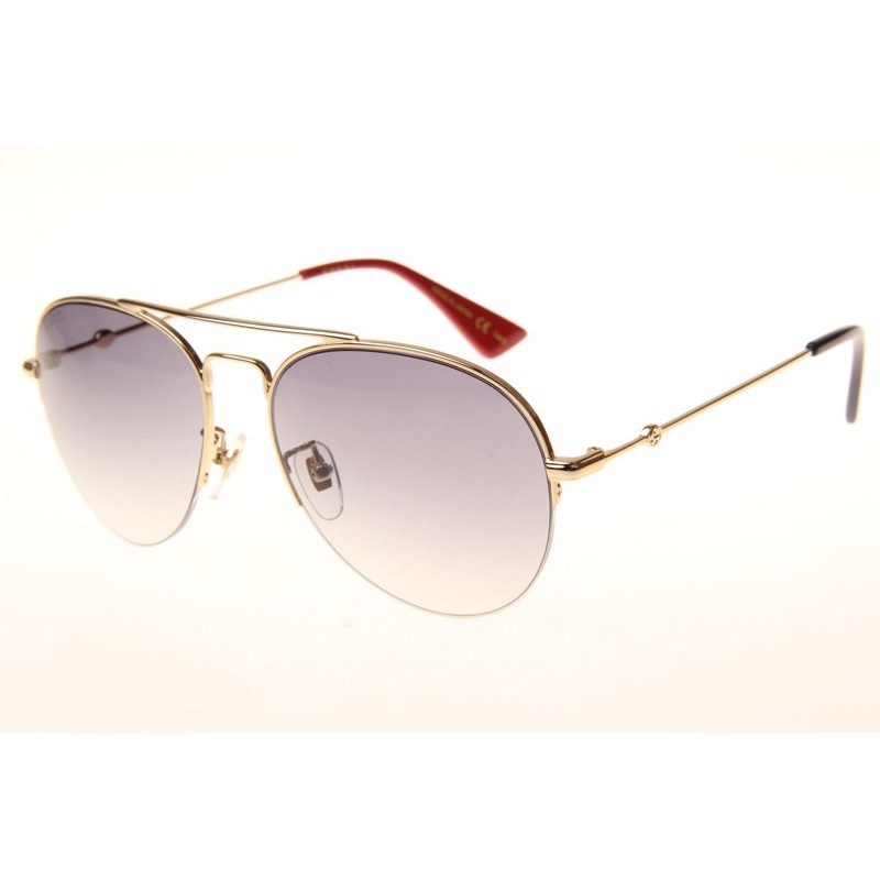 Gucci GG0107S Sunglasses In Gold Gradient Blue