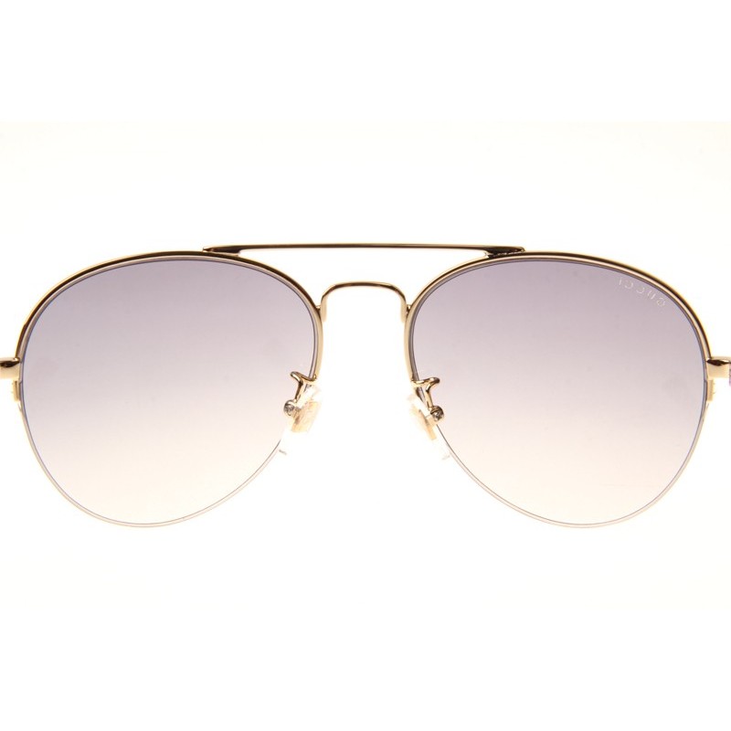 Gucci GG0107S Sunglasses In Gold Gradient Blue