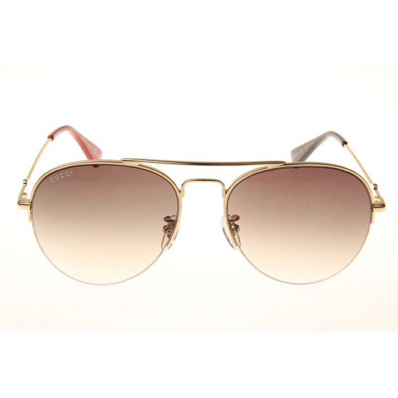 Gucci GG0107S Sunglasses In Gold Gradient Brown