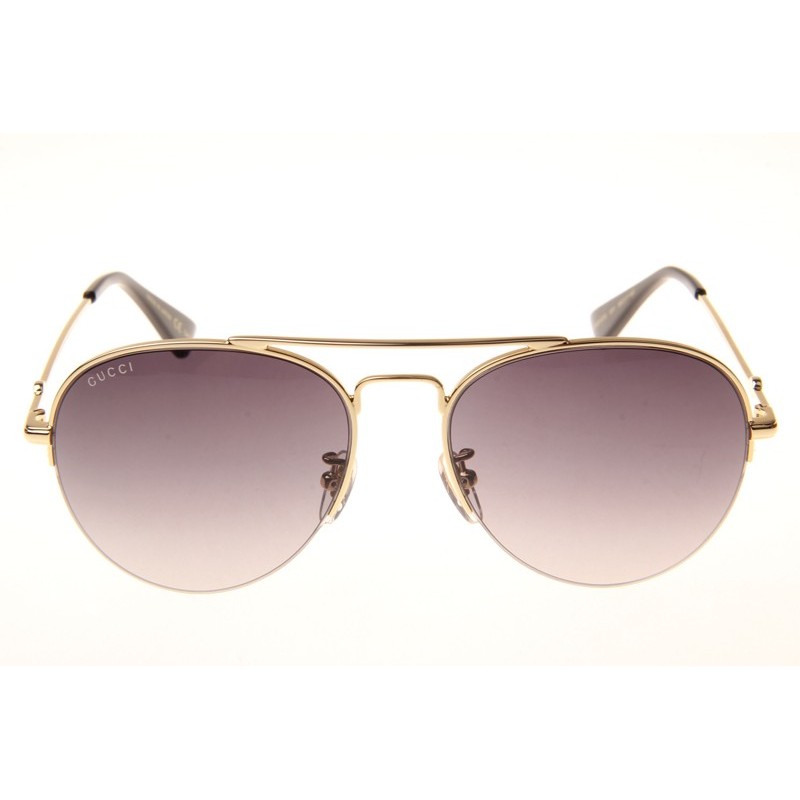 Gucci GG0107S Sunglasses In Gold Gradient Grey