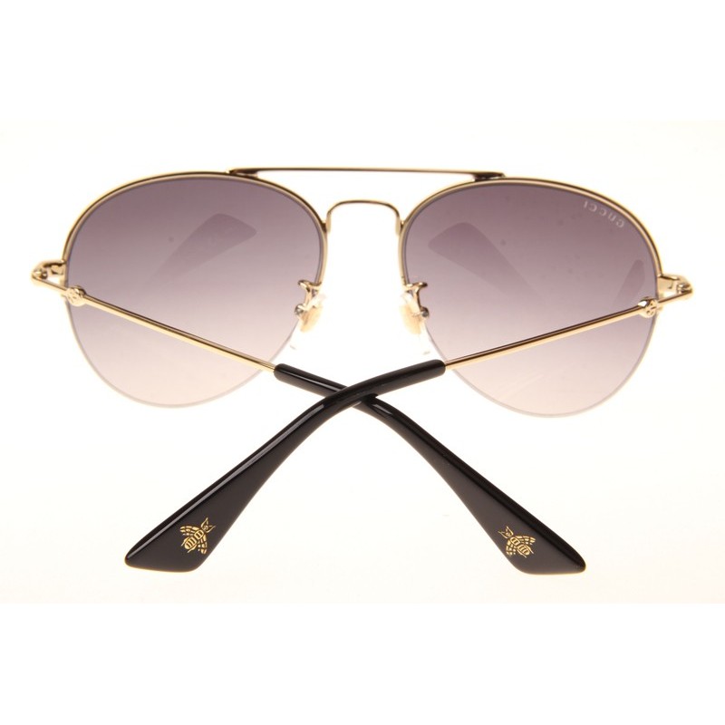 Gucci GG0107S Sunglasses In Gold Gradient Grey