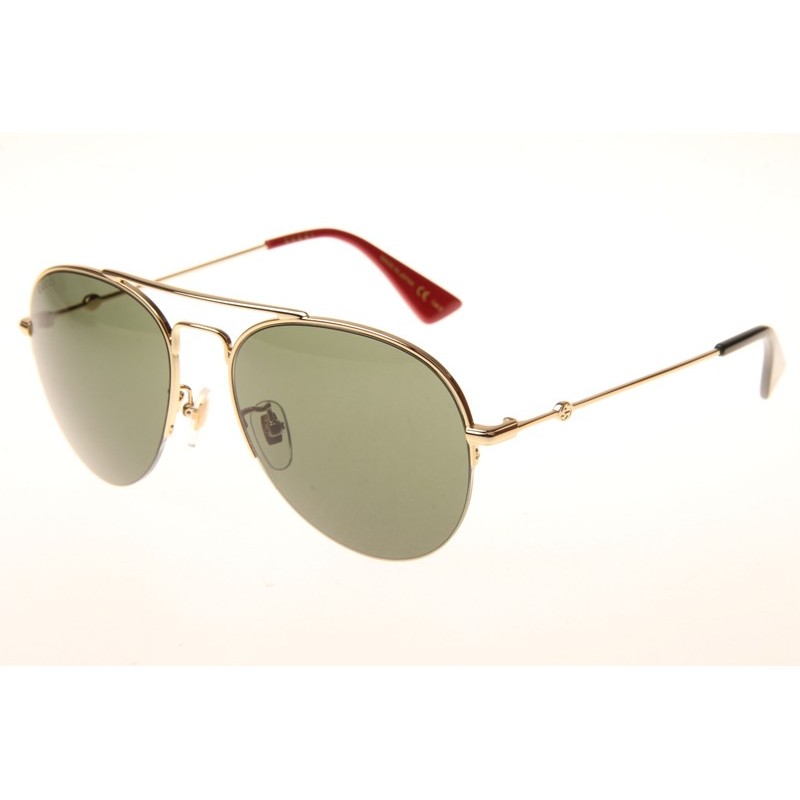 Gucci GG0107S Sunglasses In Gold Green