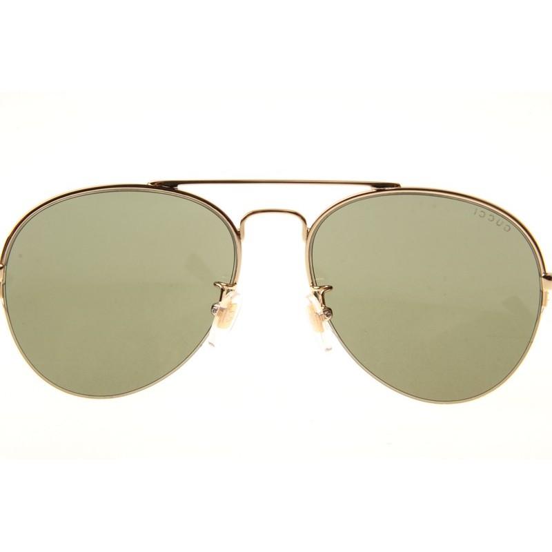 Gucci GG0107S Sunglasses In Gold Green