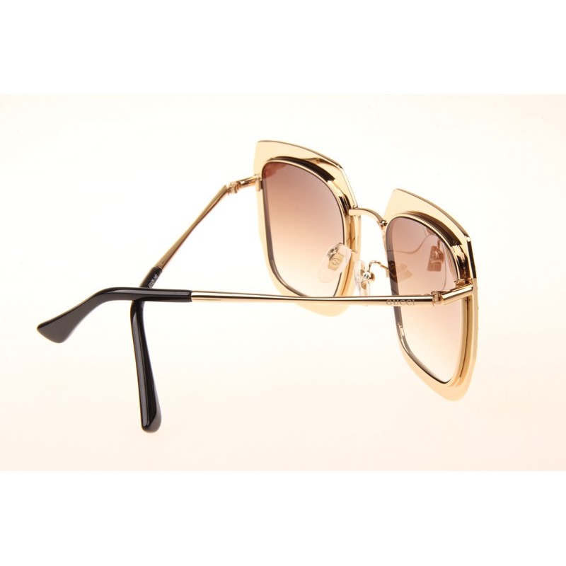 Gucci GG0115S Sunglasses In Gold Gradient Brown