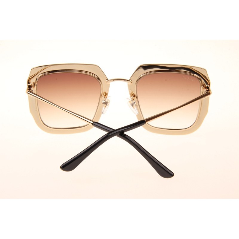 Gucci GG0115S Sunglasses In Gold Gradient Brown