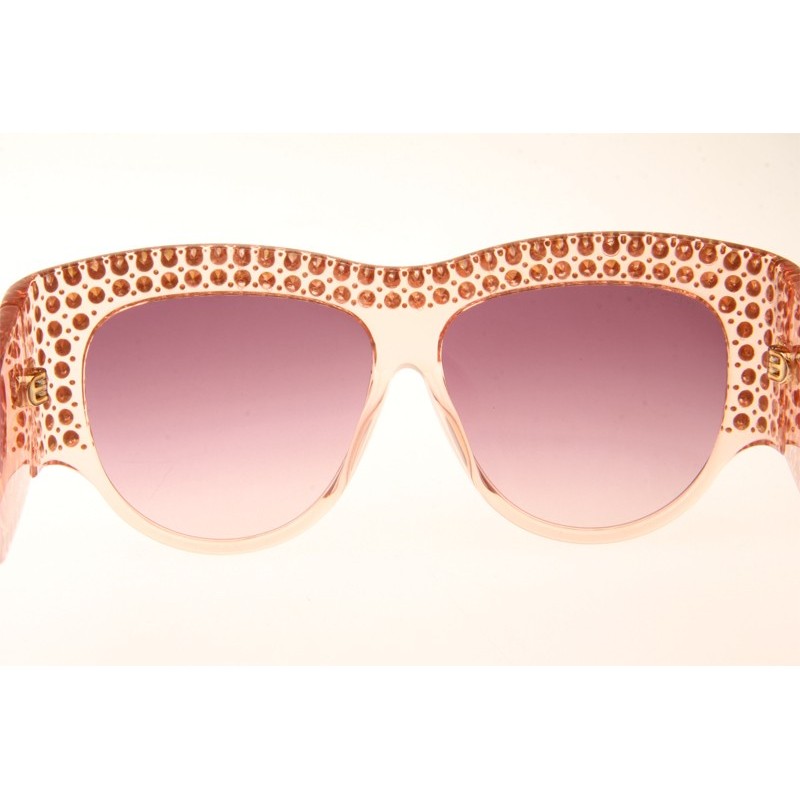 Gucci GG0144S Sunglasses In Transparent Pink