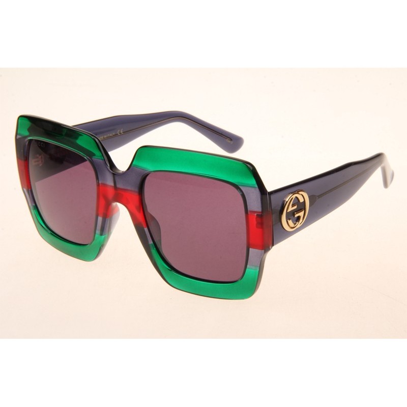 Gucci GG0178S Sunglasses In Green Red Grey