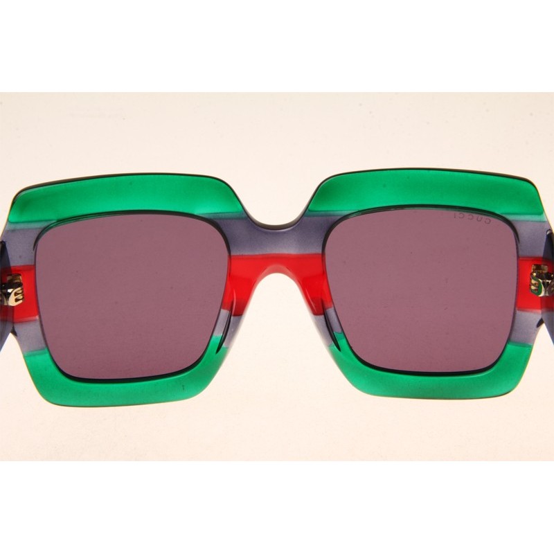 Gucci GG0178S Sunglasses In Green Red Grey