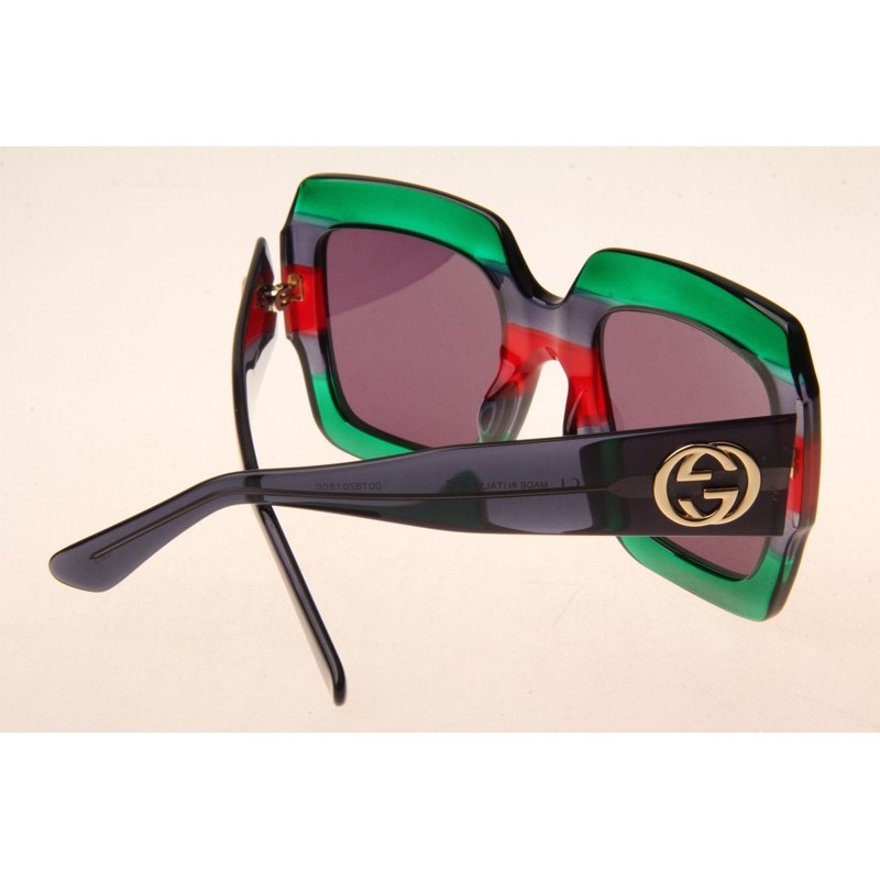 Gucci GG0178S Sunglasses In Green Red Grey