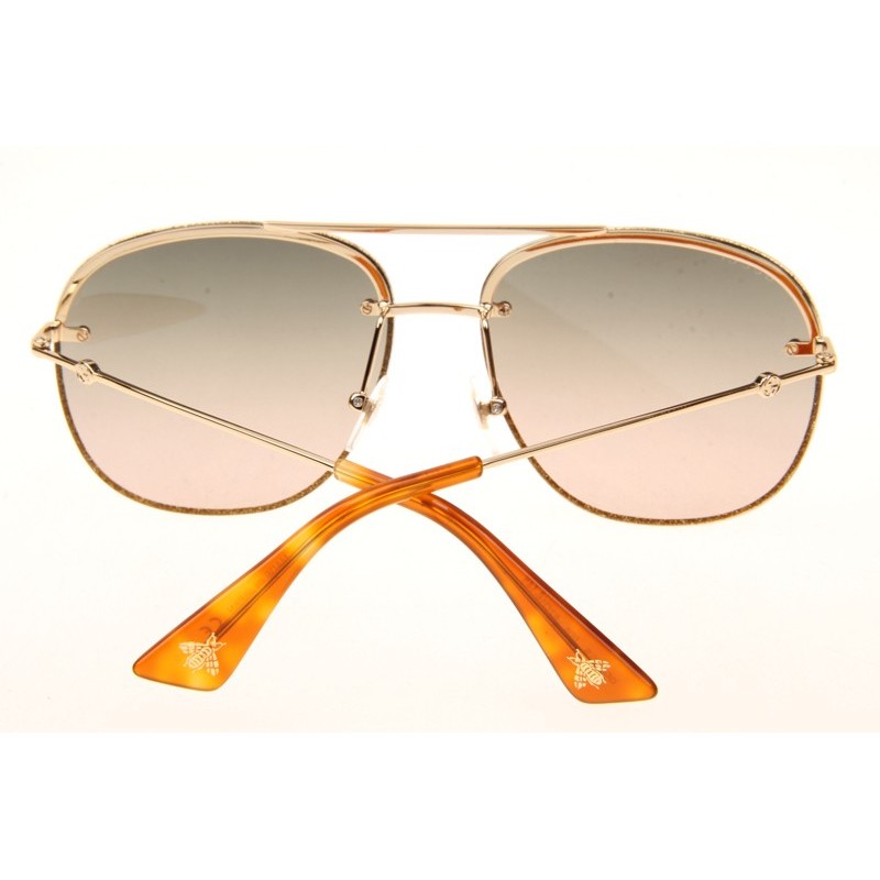 Gucci GG0227S Sunglasses In Gold Light Tortoise