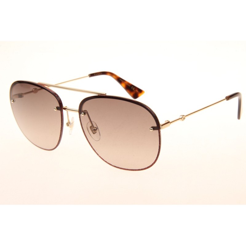 Gucci GG0227S Sunglasses In Gold Tortoise