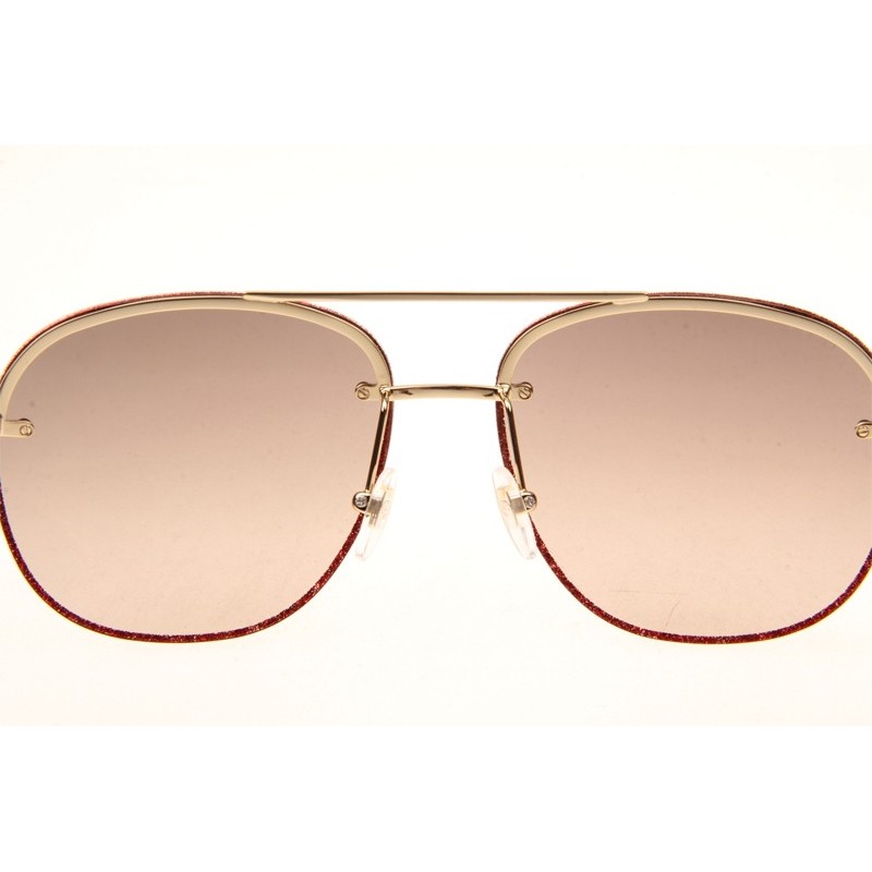 Gucci GG0227S Sunglasses In Gold Tortoise