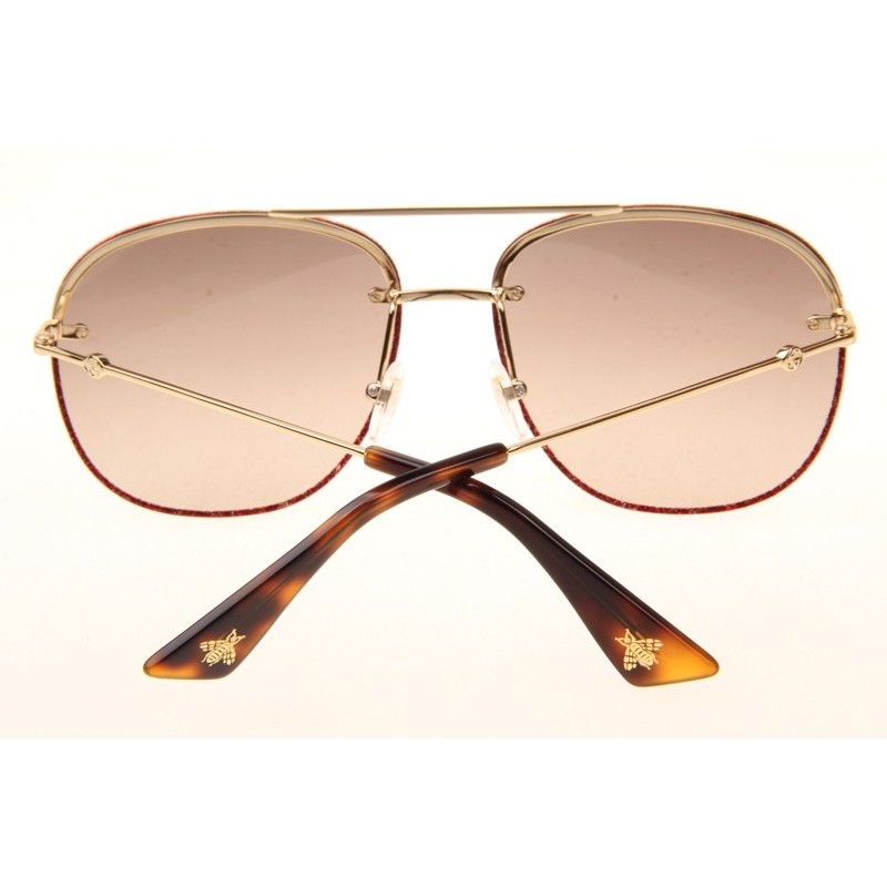 Gucci GG0227S Sunglasses In Gold Tortoise