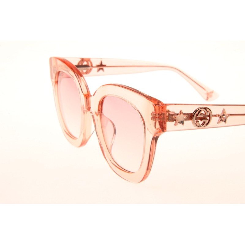 Gucci GG0208S Sunglasses In Transparent Pink