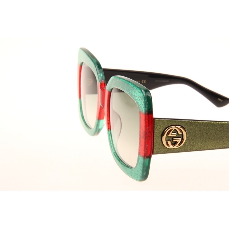 Gucci GG0102S Sunglasses In Green Red Green