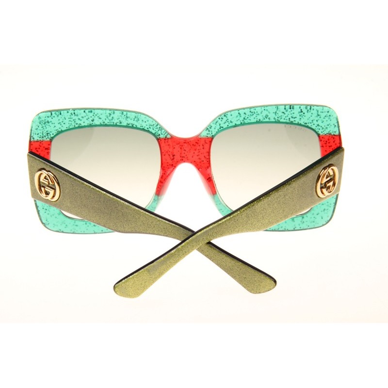 Gucci GG0102S Sunglasses In Green Red Green