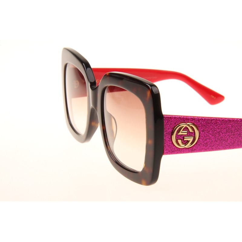 Gucci GG0102S Sunglasses In Tortoise Red