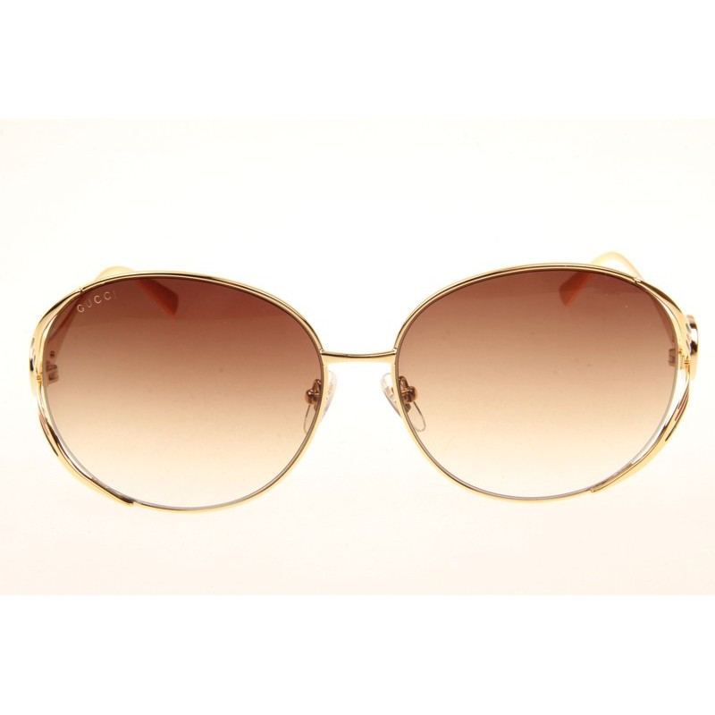 Gucci GG0225S Sunglasses In Gold Gradient Brown