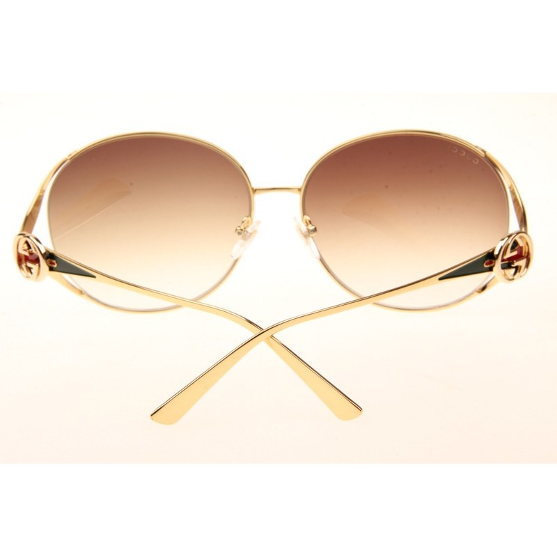 Gucci GG0225S Sunglasses In Gold Gradient Brown